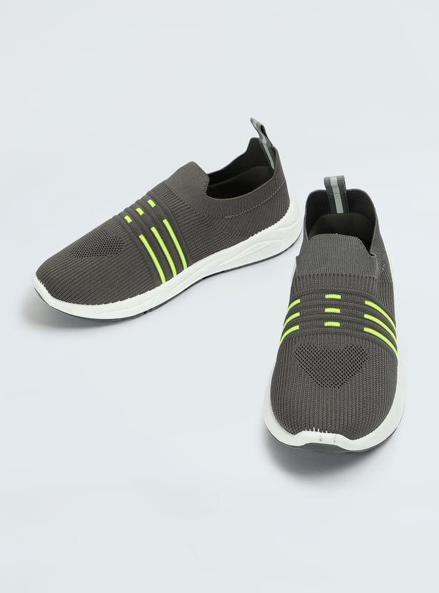 Boys Striped Slip-On Sports Shoes