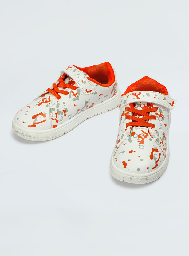 Boys Printed Velcro Strap Sneakers