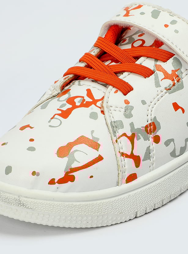 Boys Printed Velcro Strap Sneakers