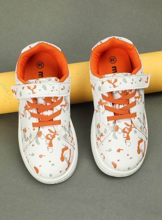 Boys Printed Velcro Strap Sneakers
