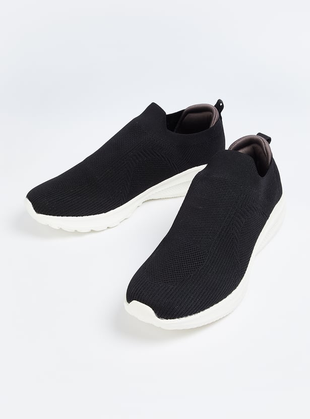 Men Mesh Panelled Slip-On Shoes