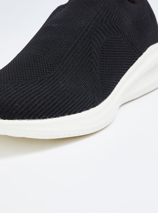 Men Mesh Panelled Slip-On Shoes