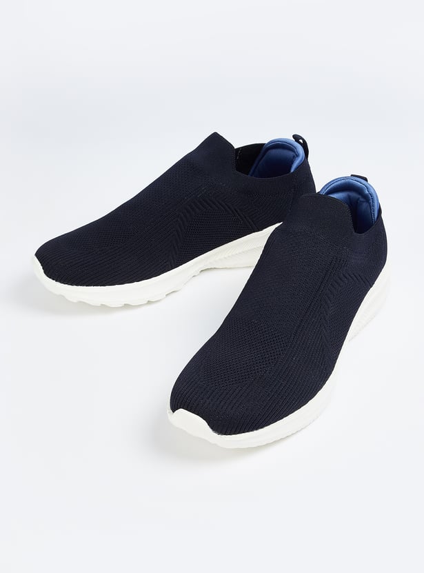 Men Mesh Panelled Slip-On Shoes