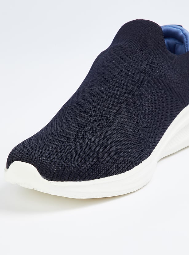 Men Mesh Panelled Slip-On Shoes