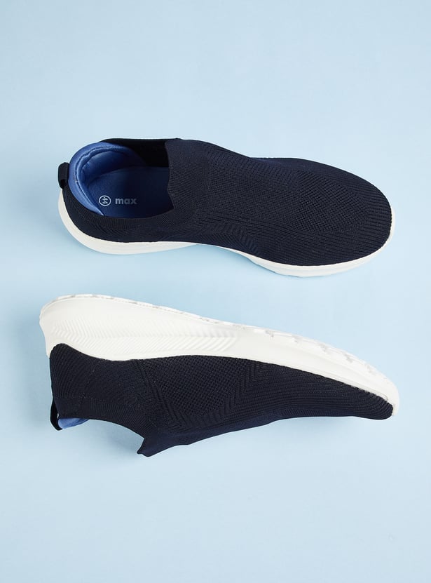 Men Mesh Panelled Slip-On Shoes