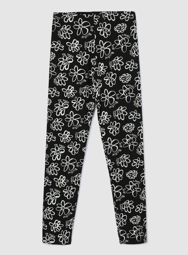 Girls Printed Full-Length Leggings