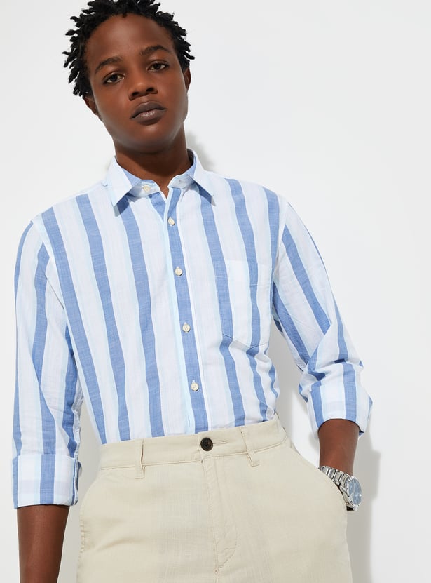 Full Sleeves Regular Wear Striped Casual Shirt