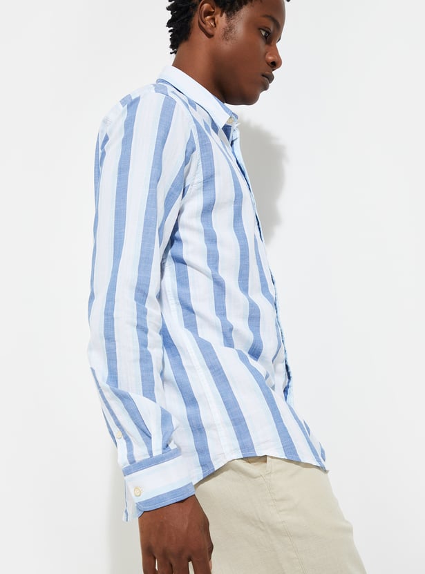 Full Sleeves Regular Wear Striped Casual Shirt