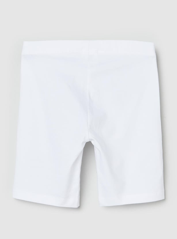 Girls Solid Knit Shorts - Pack of 2