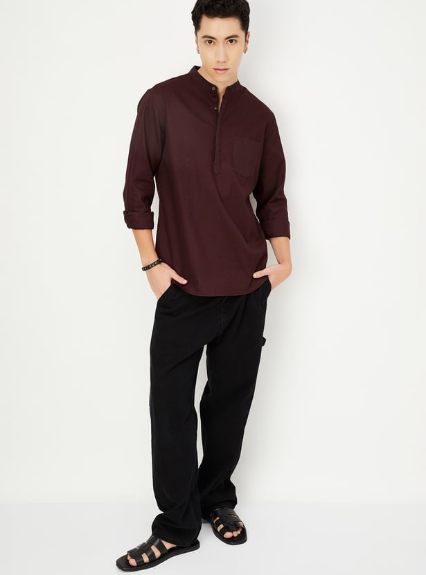 Men Solid Short Kurta