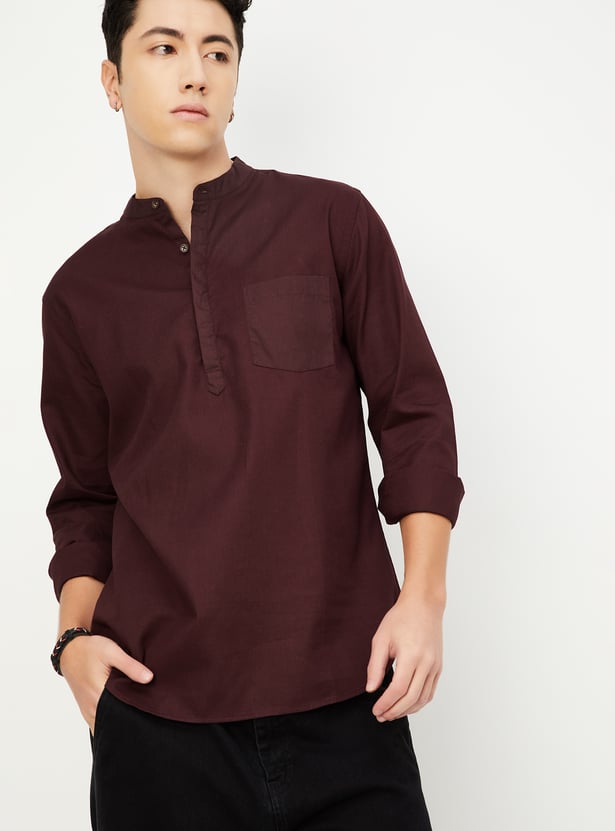 Men Solid Short Kurta