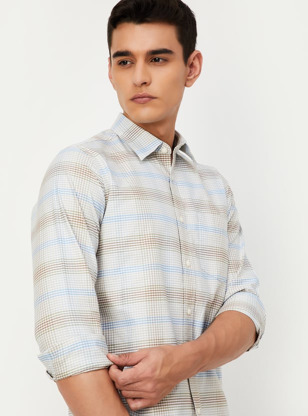 Men Regular Fit Checked Casual Shirt