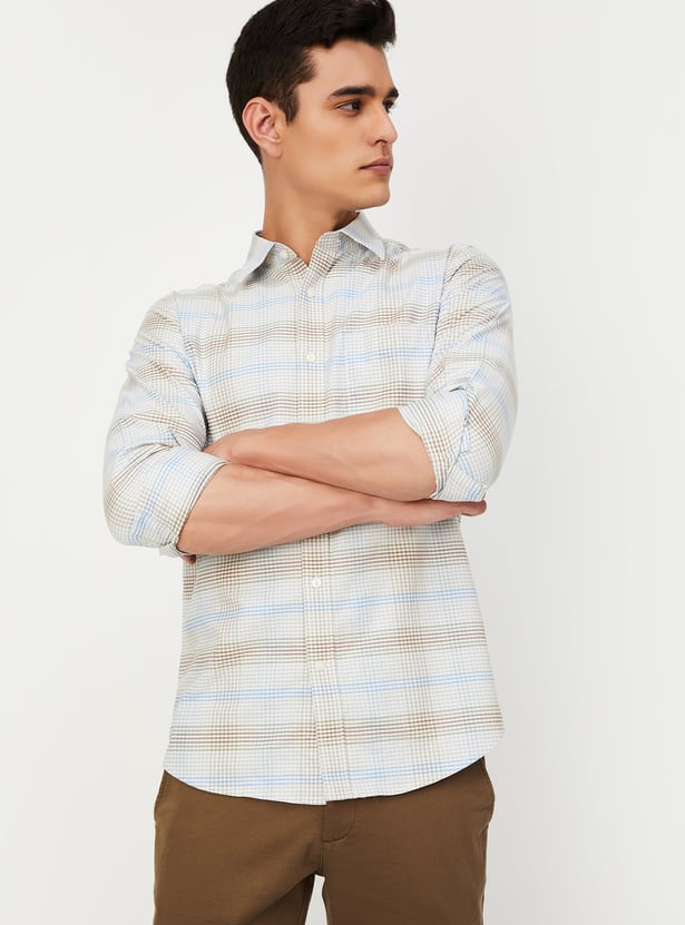 Men Regular Fit Checked Casual Shirt