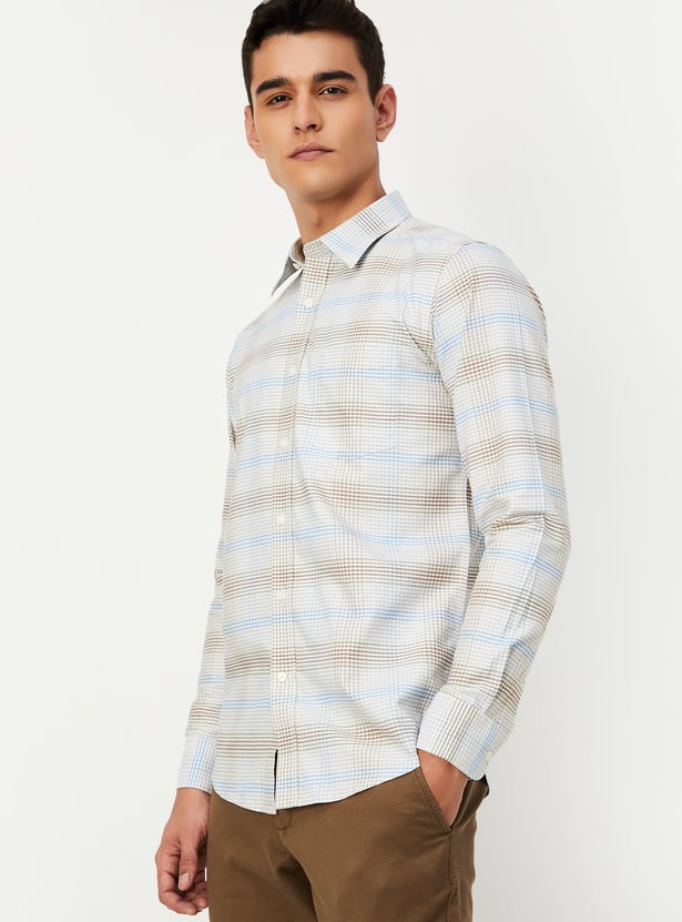 Men Regular Fit Checked Casual Shirt