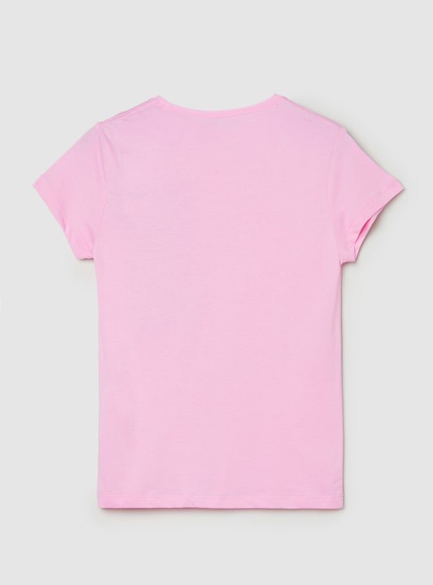 Girls Glitter Printed T-shirt