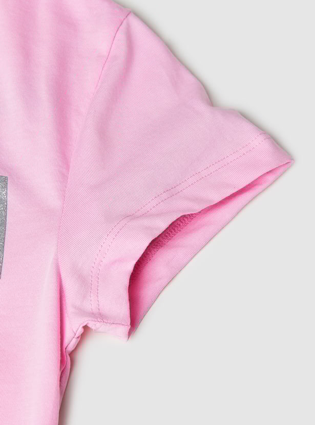 Girls Glitter Printed T-shirt