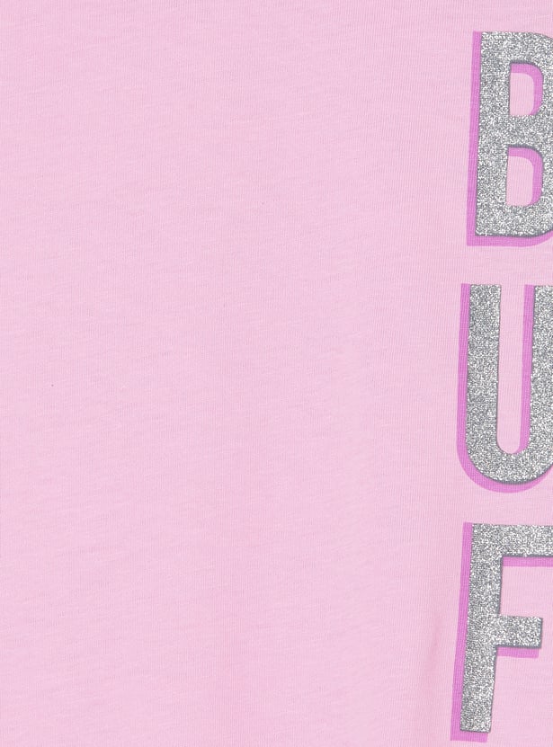 Girls Glitter Printed T-shirt
