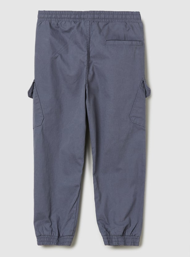 Boys Solid Cargo Joggers