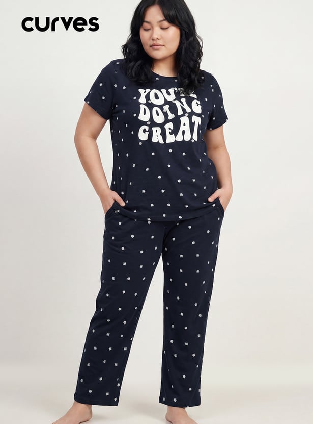 Women Printed PJ Set