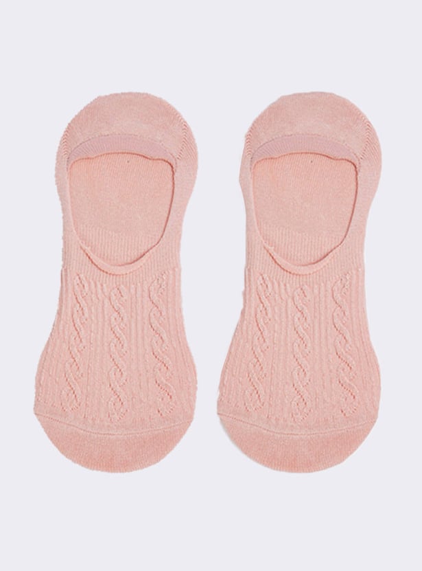 Women Textured No Show Socks - Pack of 3