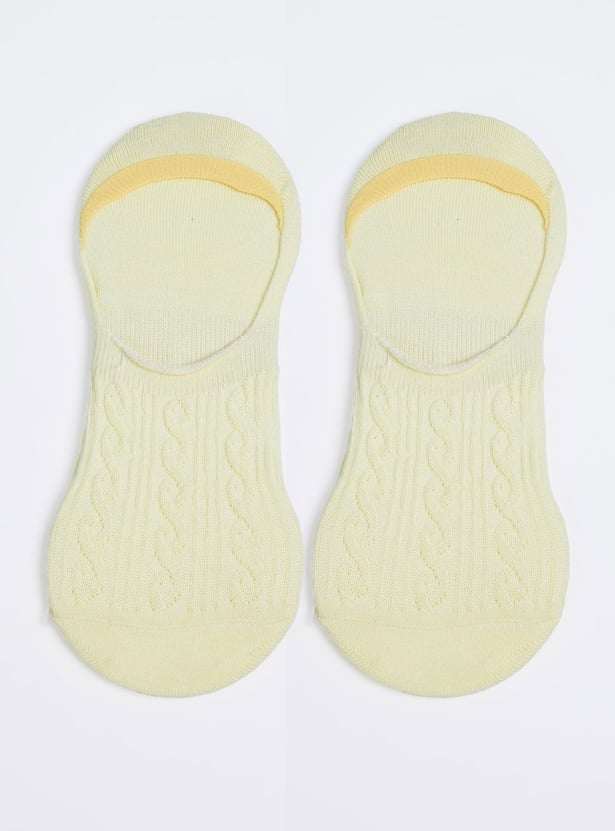 Women Textured No Show Socks - Pack of 3