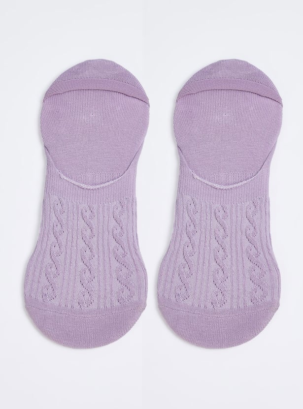 Women Textured No Show Socks - Pack of 3