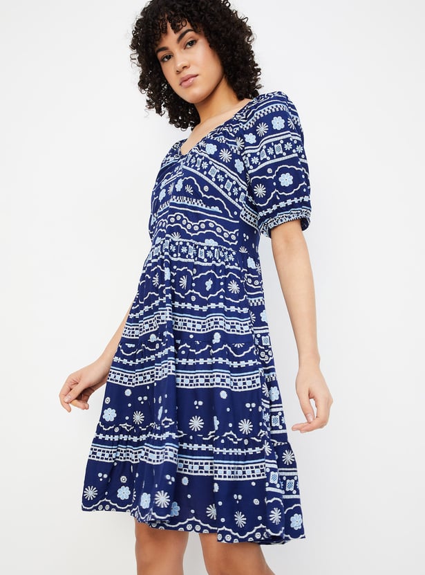 Women Printed Tiered Dress