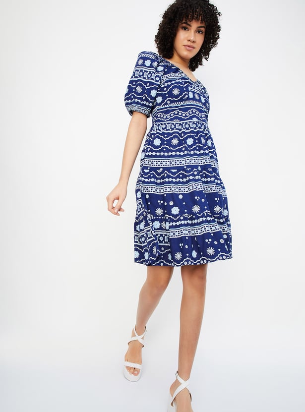 Women Printed Tiered Dress