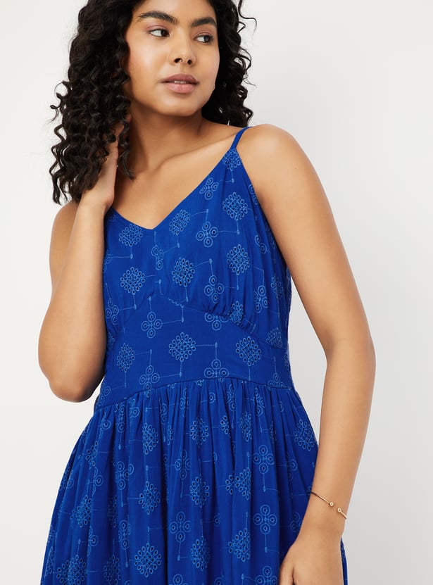 Women Schiffli A-Line Dress