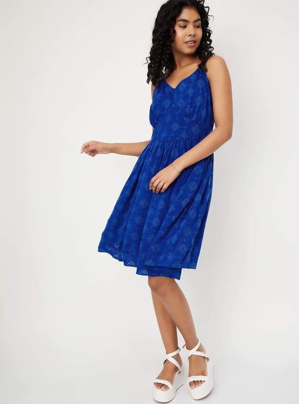 Women Schiffli A-Line Dress
