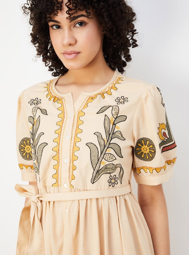 Women Embroidered A-line Dress