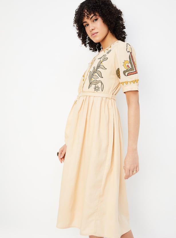 Women Embroidered A-line Dress