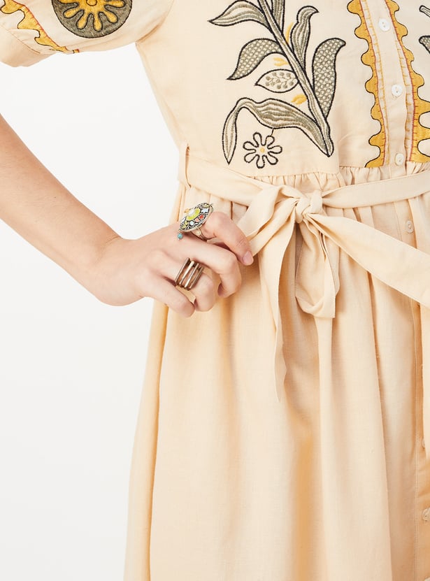 Women Embroidered A-line Dress