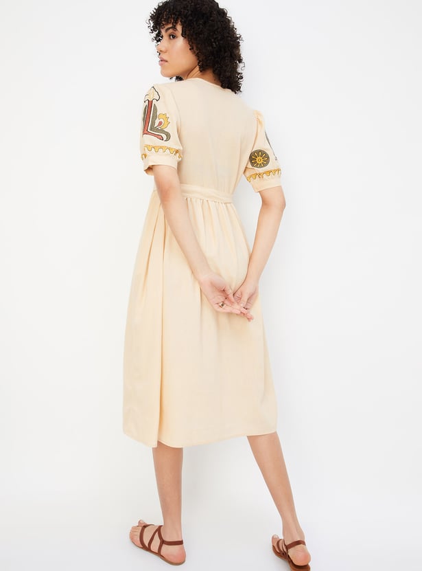 Women Embroidered A-line Dress