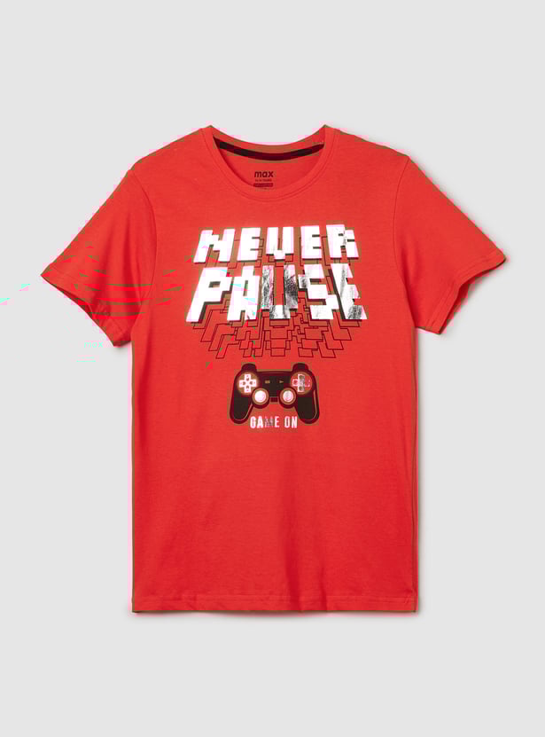 Buy Boys Metallic Printed T-shirt Online at just Rs. 249.0