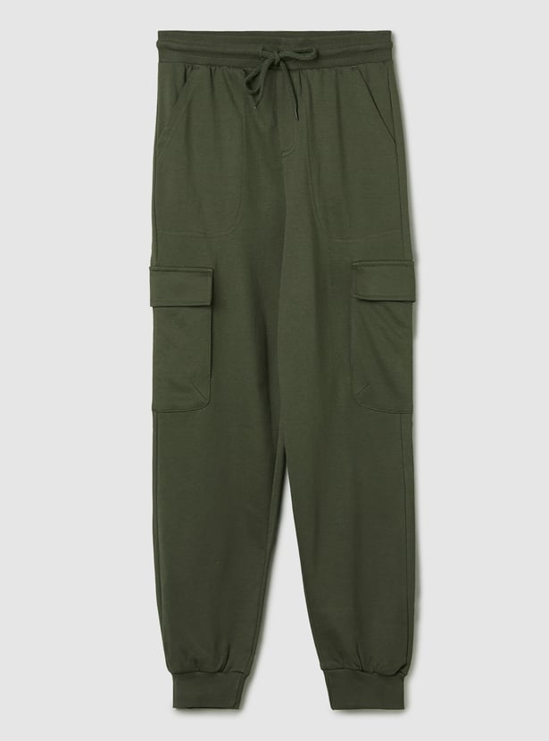 Boys Solid Cargo Joggers