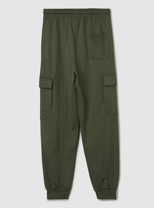 Boys Solid Cargo Joggers