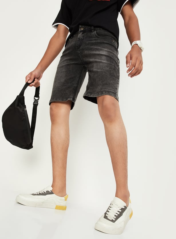 Buy Boys Washed Bermuda Denim Shorts Online at just