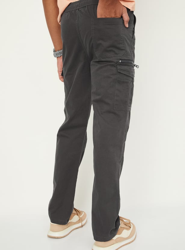 Boys Solid Cargo Pants