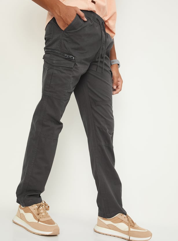 Boys Solid Cargo Pants