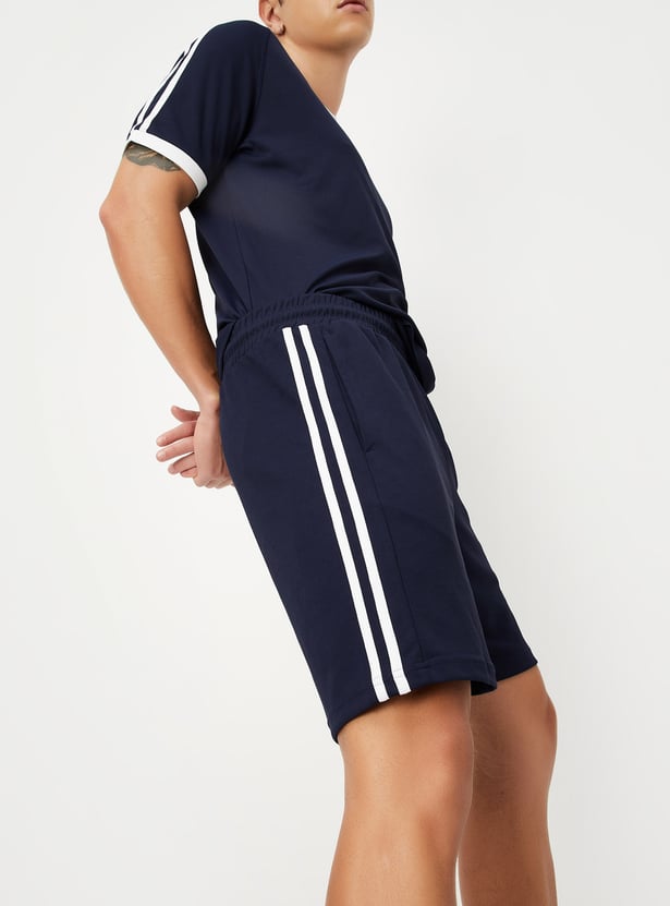 Men Side Striped Sports Shorts