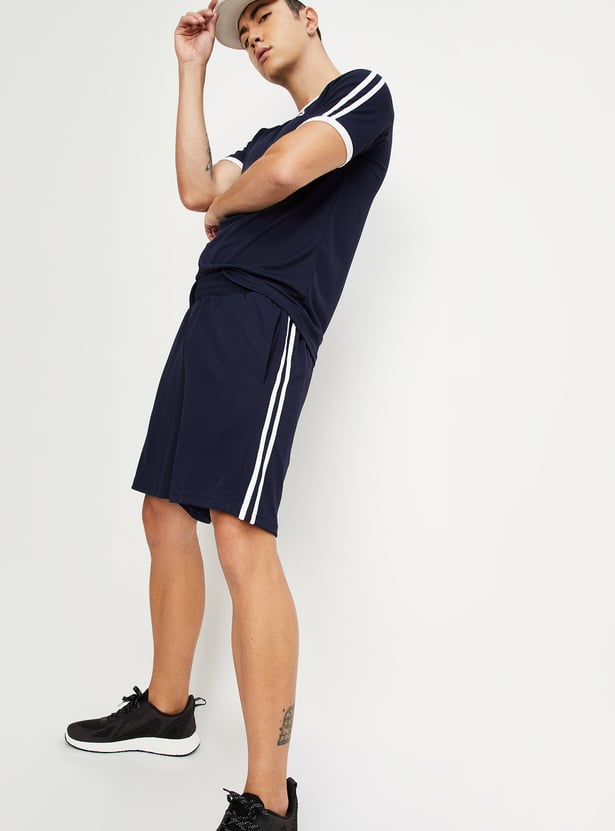 Men Side Striped Sports Shorts