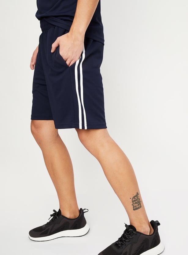 Men Side Striped Sports Shorts