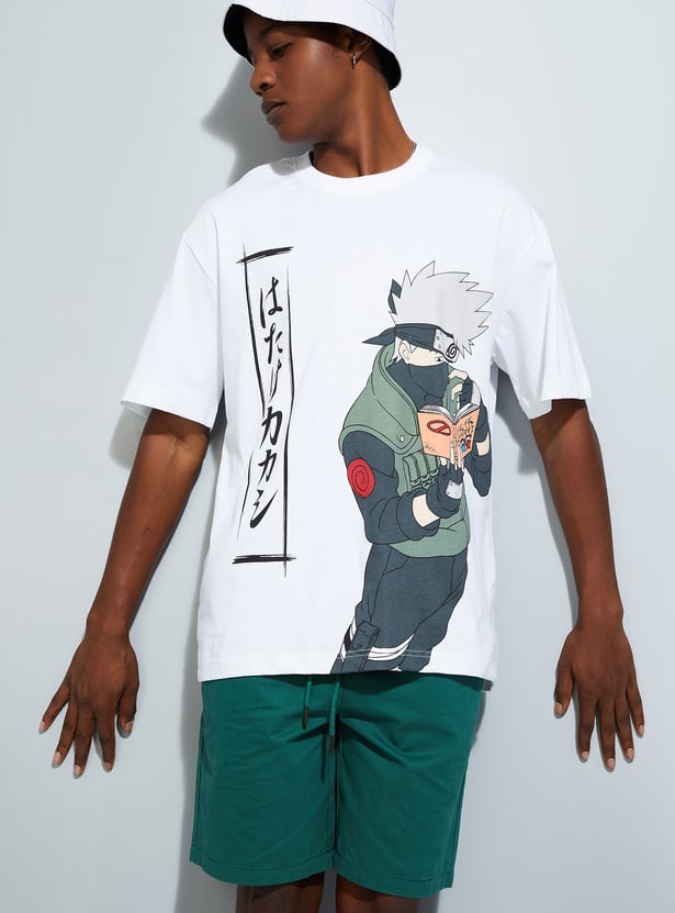 URB_N Men Oversized Naruto Printed T-shirt
