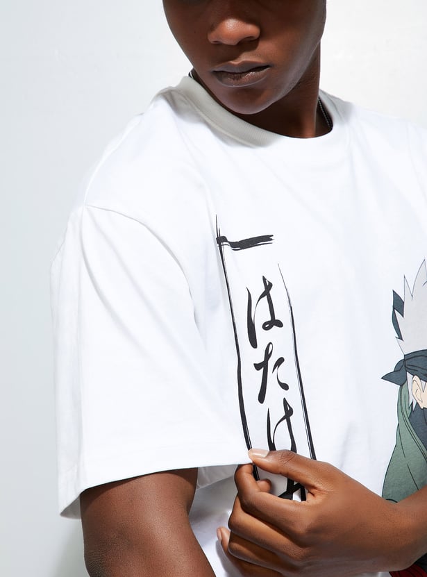 URB_N Men Oversized Naruto Printed T-shirt