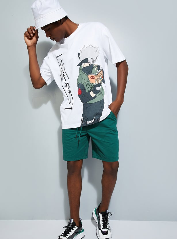 URB_N Men Oversized Naruto Printed T-shirt