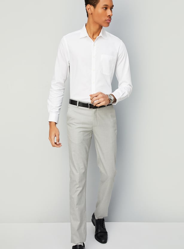 Men Slim Fit Solid Formal Shirt