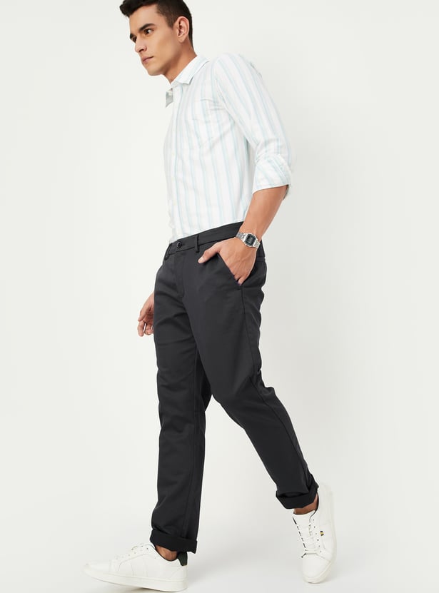 Buy Men Slim Fit Solid Chinos Online at just Rs. 1499.0 - 1000013817346 ...