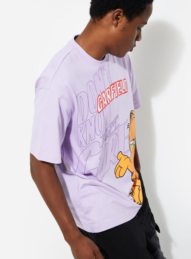 URB_N Men Oversized Garfield Printed T-shirt