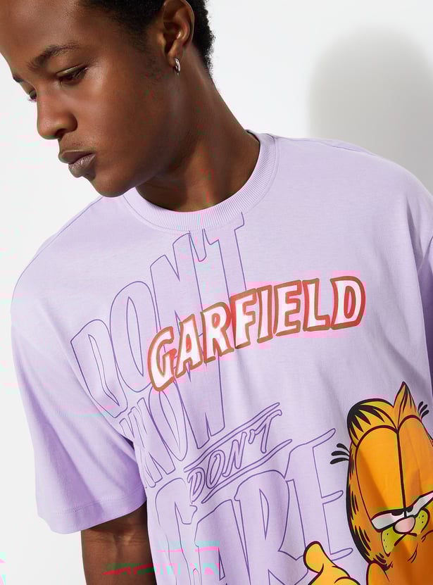 URB_N Men Oversized Garfield Printed T-shirt